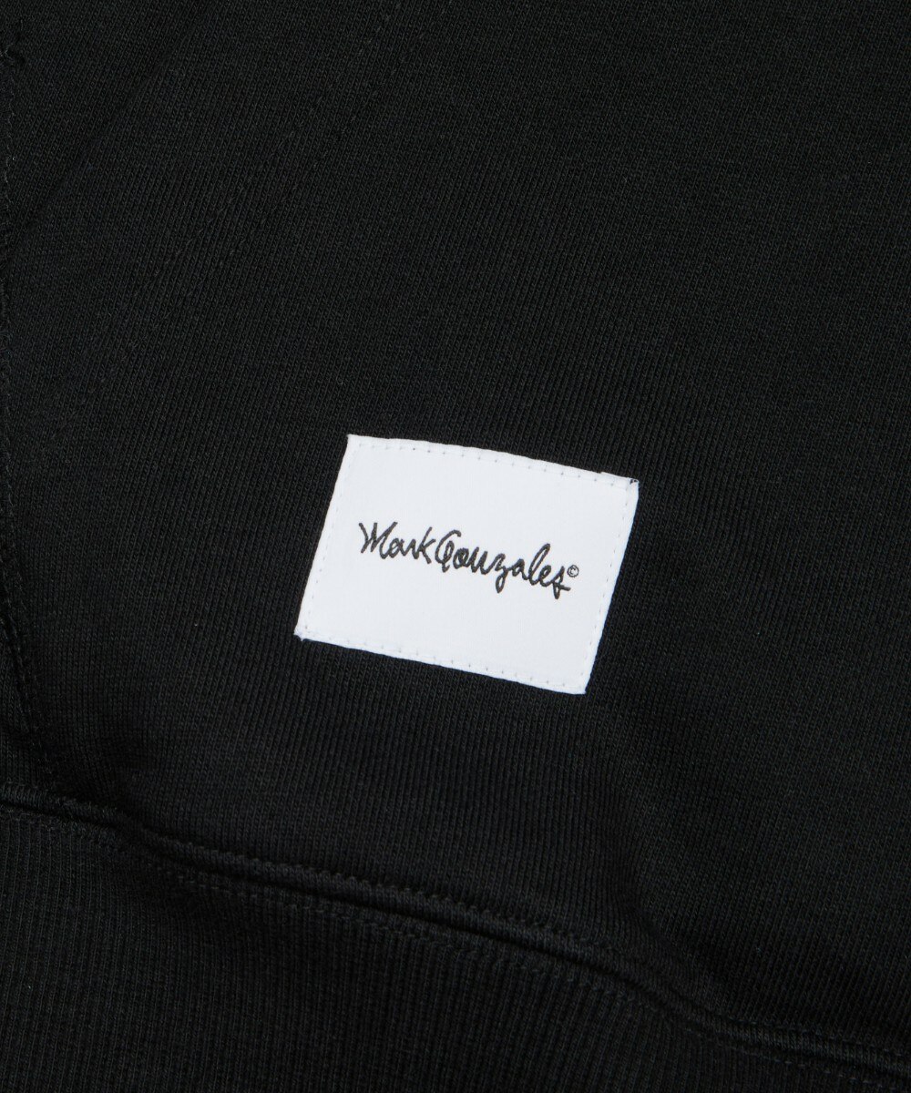 スウェット・トレーナー Mark Gonzales ANGEL WAPPEN OG SWEAT HALF ZIP-UP SIGN LOGO WAPPEN OG SWEAT ZIP-UP HOODIE - BLACK(기모ver