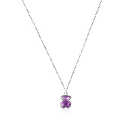 Silver and Amethyst Icon Color Necklace