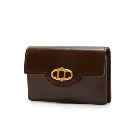 Burgundy Bottalato Leather Business Card Wallet