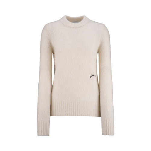 BRUSHED ALPACA O-NECK #IVORY