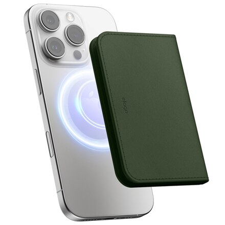 Elago MagSafe Leather Card Wallet Case - Dark Green (磁吸卡包)