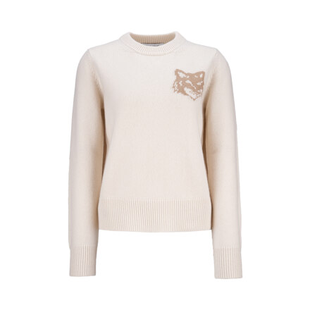 FOX HEAD INTARSIA MERINO JUMPER;