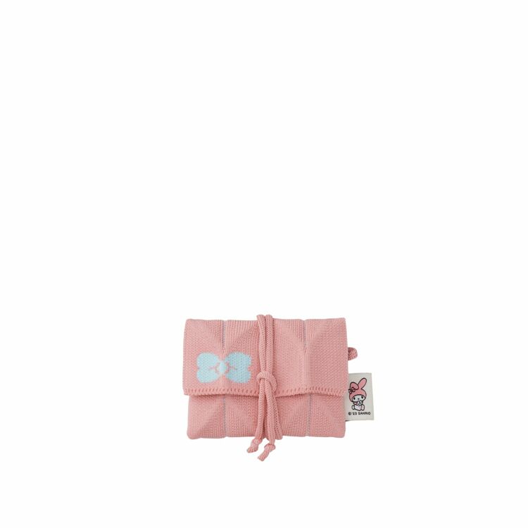 韩际新世界网上免税店-JOSEPH&STACEY-钱包-Lucky Pleats Knit Card Wallet My Melody Blossom Pink