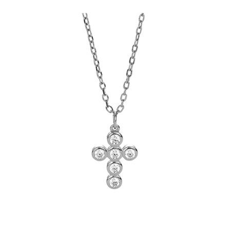 York Cross Necklace (#silver)