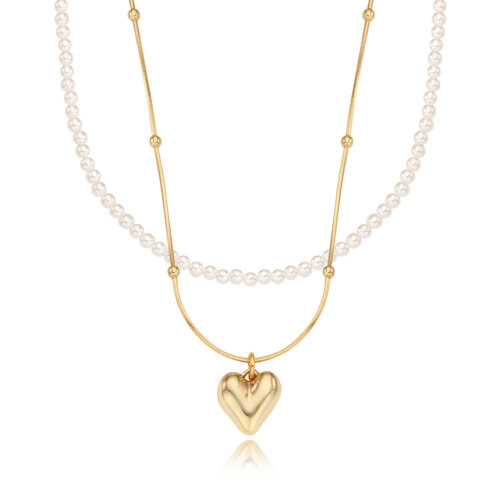 [신세계단독] peace heart pearl necklace set