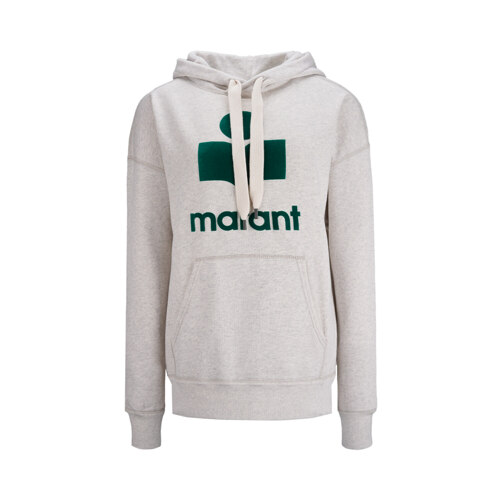 ISABEL MARANT_MANSEL LOGO HOODIE_ECRU EMERALD 38