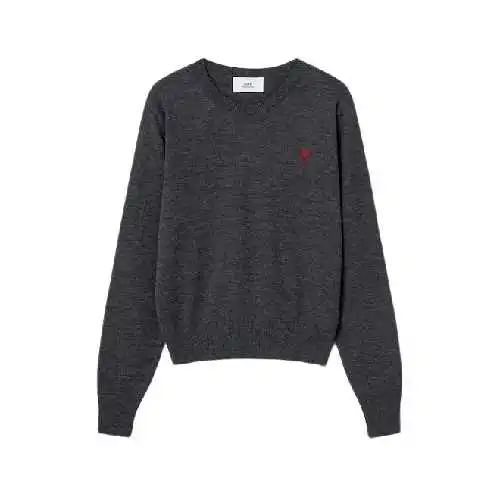 韩际新世界网上免税店-AMI-服饰-(UNISEX) RED ADC SWEATER FKS111.KN0025 (HEATHER GREY)
