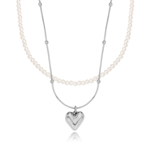 [신세계단독] peace heart pearl necklace set