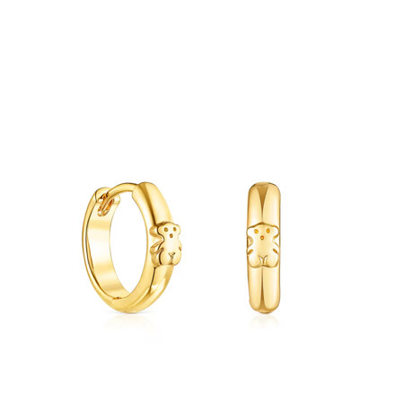 Silver Vermeil TOUS Basics bear Hoop earrings