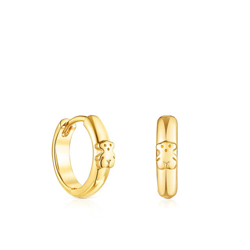 Silver Vermeil TOUS Basics bear Hoop earrings
