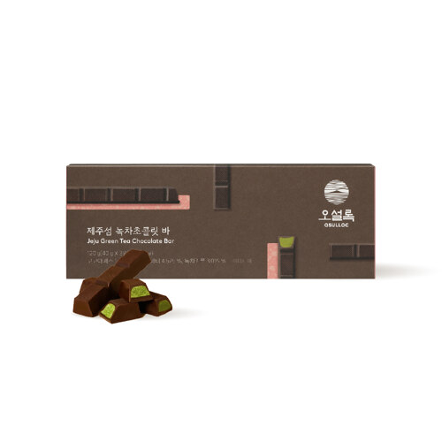韩际新世界网上免税店-OSULLOC--JEJU ISLAND GREEN TEA CHOCOLATE BAR 巧克力棒 120g(40g*3ea)