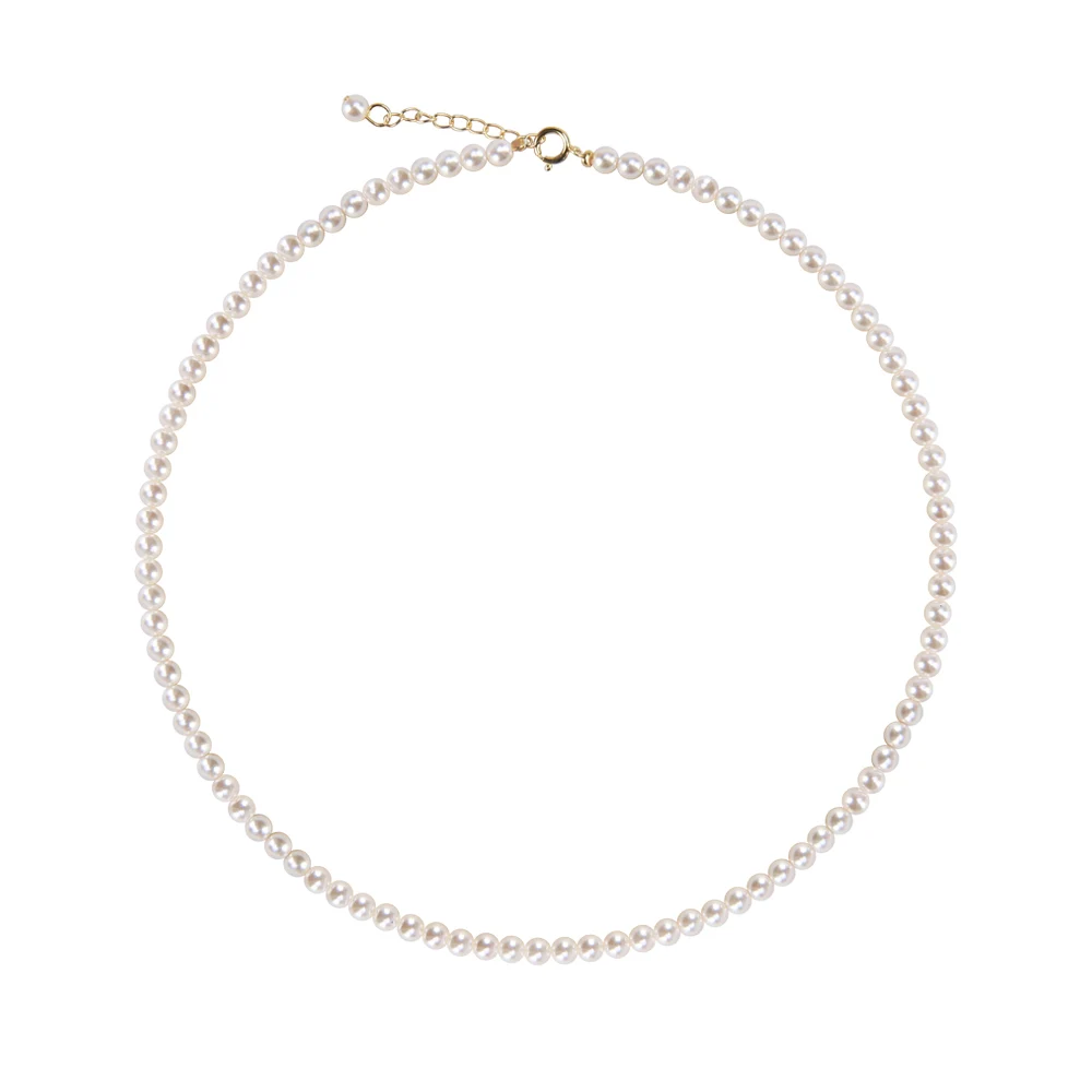 신세계인터넷면세점-쥬디앤폴-necklace-[전혜진, 수아 착용] #옐로우골드/4mm 하레 심플 진주 옐로우 골드 목걸이
