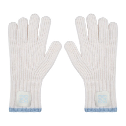 pookie knit finger hole gloves_ivory