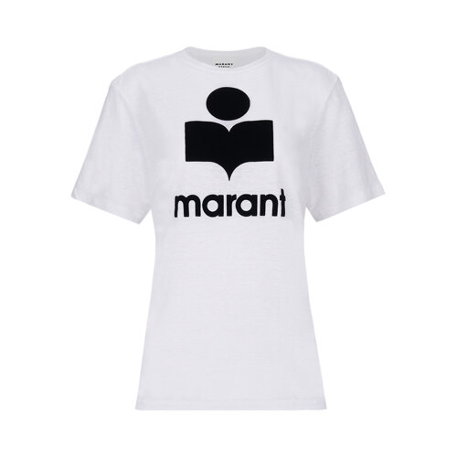 ISABEL MARANT ETOILE_ZEWEL LOGO LINEN T-SHIRT_WHITE