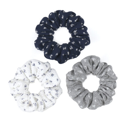 [3set] eyelet mini flower scrunch