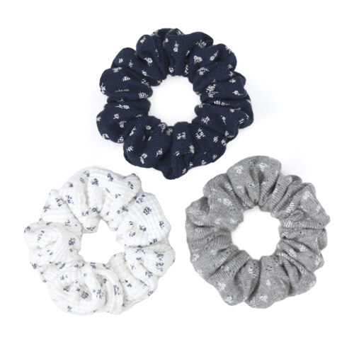 [3set] eyelet mini flower scrunch