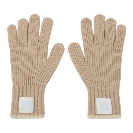 pookie knit finger hole gloves_beige