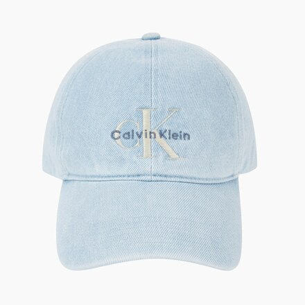 男女同款 CKJ 单色标志牛仔棒球帽_LIGHT WASH DENIM_OS