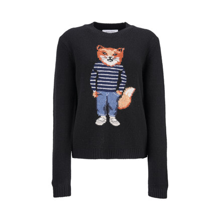 DRESSED FOX INTARSIA WOOL JUMPER,