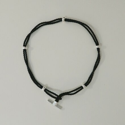 toggle rope necklace - silver