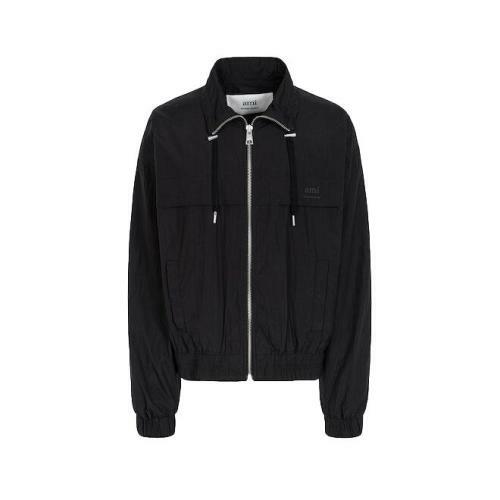 (UNISEX) AMI ZIPPED WINDBREAKER HJK051.PA0009 (BLACK)