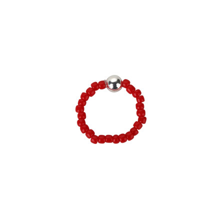 [조유리 착용] silver beads toe ring (red)