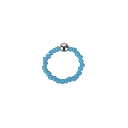[조유리 착용] silver beads toe ring (blue)