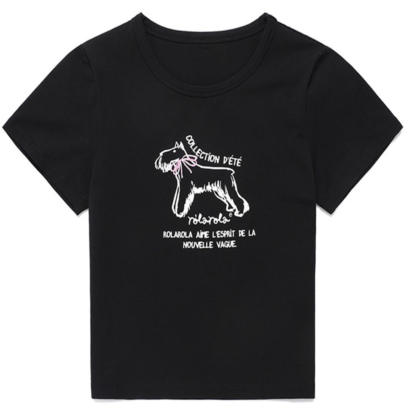 ROLAROLA★大人気★ROLA RIBBON PUPPY T-SHIRT_3色 ROLA RIBBON PUPPY T-SHIRT BLACK - 로라로라 - 패션 | 신세계면세점