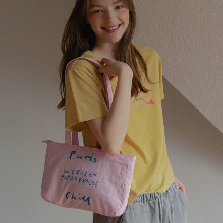 Paper Heart Puffer Bag (pink)