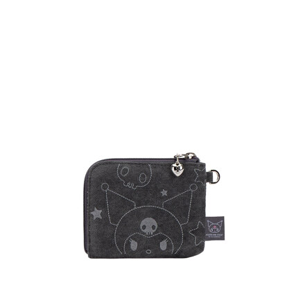 Denim Keyring Card Wallet Kuromi Washed Charcoal