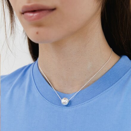 bumpy pierce necklace - silver