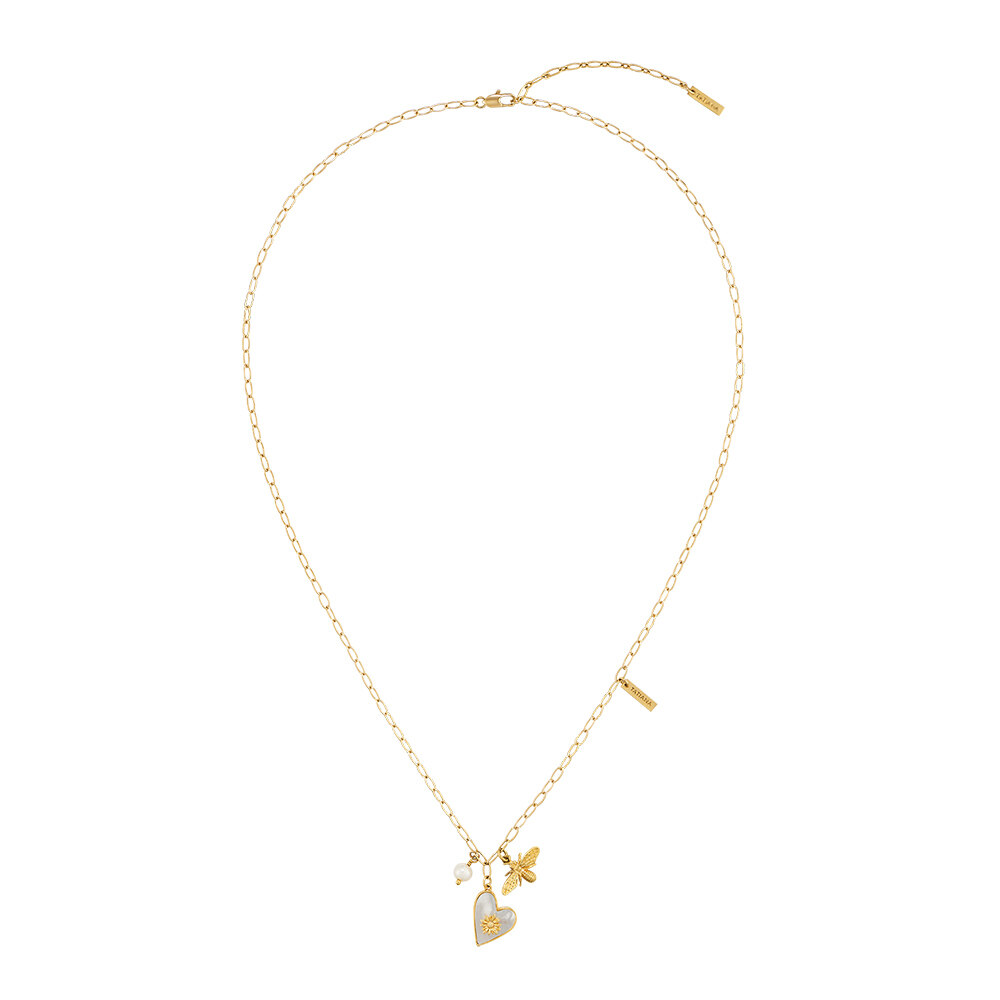 Gold Naker Flower Heart necklace 项链- TATIANA - 手表/首饰