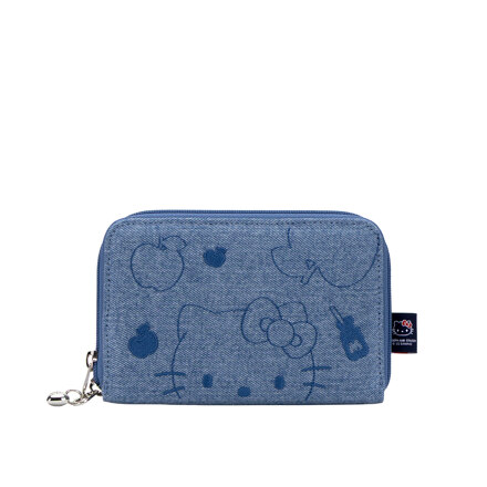 Denim Travel Cross Wallet Hello Kitty Washed Blue