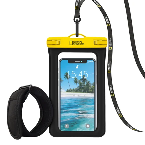 4-layered lock one-touch cell phone waterproof pack DX (including arm band) yellow 手机防水袋
