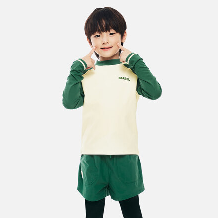 키즈 에센셜 배색 래쉬가드(B6SKWRG301GRE)