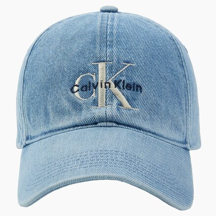 男女同款 CKJ Monogram Denim Embroidery Ball Cap_VINTAGE DENIM_OS