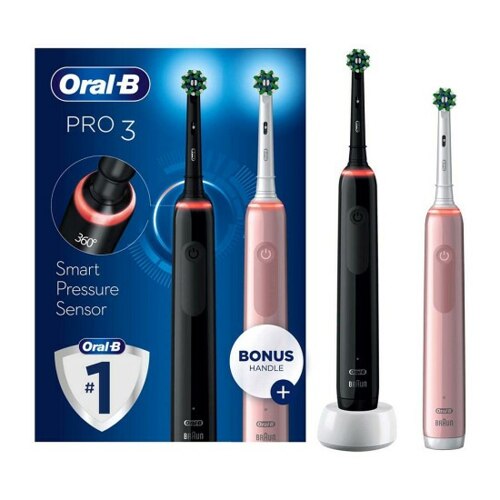 ORAL-B Pro3 3900 Cross Action Duo Black/Pink D505.533.3H  电动牙刷