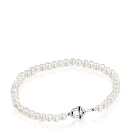 Silver Bracelet cultured pearls TOUS MANIFESTO