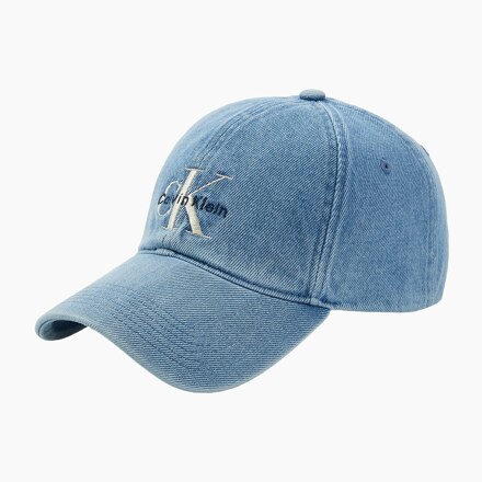 男女同款 CKJ Monogram Denim Embroidery Ball Cap_VINTAGE DENIM_OS