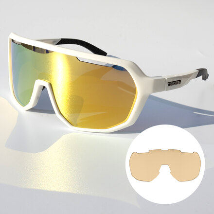 Ghost Goggles TG2 White / Gold Photochromic Lens, Yellow Tint Lens（滑雪护目镜）