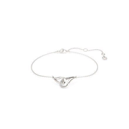 Swarovski Classica 브레이슬릿, 라운드 컷, 인터로킹, 화이트, 스털링 실버
