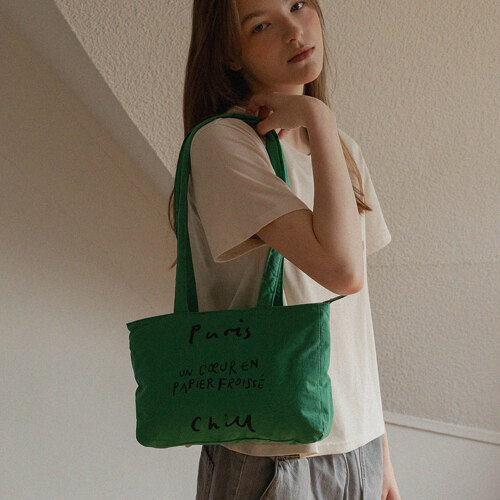 Paper Heart Puffer Bag (Green)