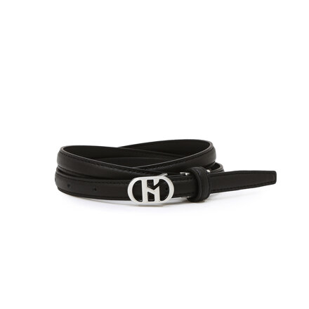 HJBE6F413BK BLACK INITIAL LOGO COW LEATHER BELT 皮带