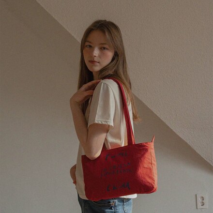 Paper Heart Puffer Bag (chilli)
