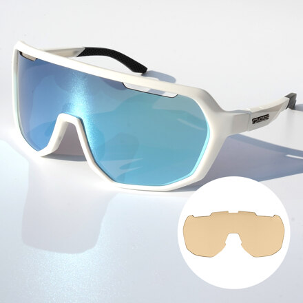 Ghost Goggles TG2 White / Blue Photochromic Lens, Yellow Tint Lens（滑雪护目镜）