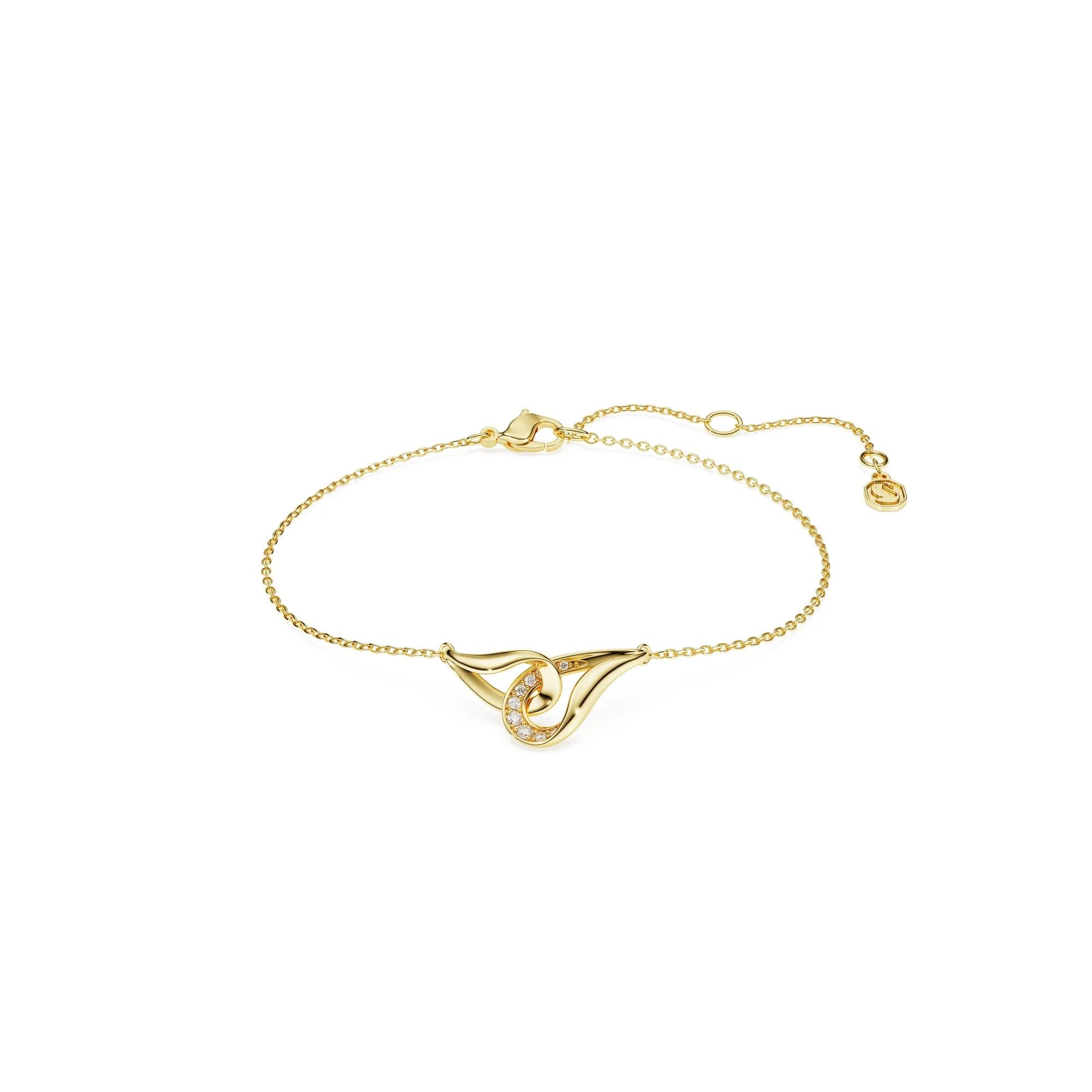 신세계인터넷면세점-스와로브스키-bracelet-Swarovski Classica 브레이슬릿, 라운드 컷, 인터로킹,스털링 실버,18K 골드피니시