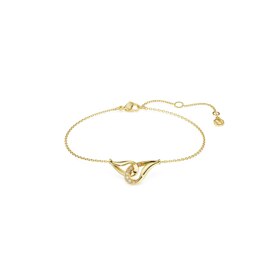 Swarovski Classica 브레이슬릿, 라운드 컷, 인터로킹,스털링 실버,18K 골드피니시