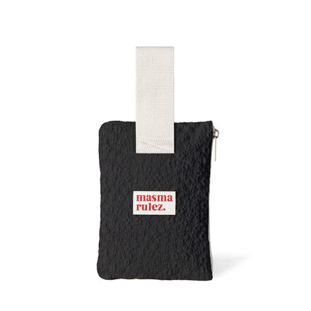 Strap pouch_Embo flower Black