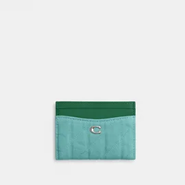 Essential Card Case in Quilted Colored Denim