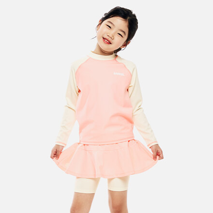 키즈 에센셜 배색 래쉬가드(B6SKWRG301PNK)